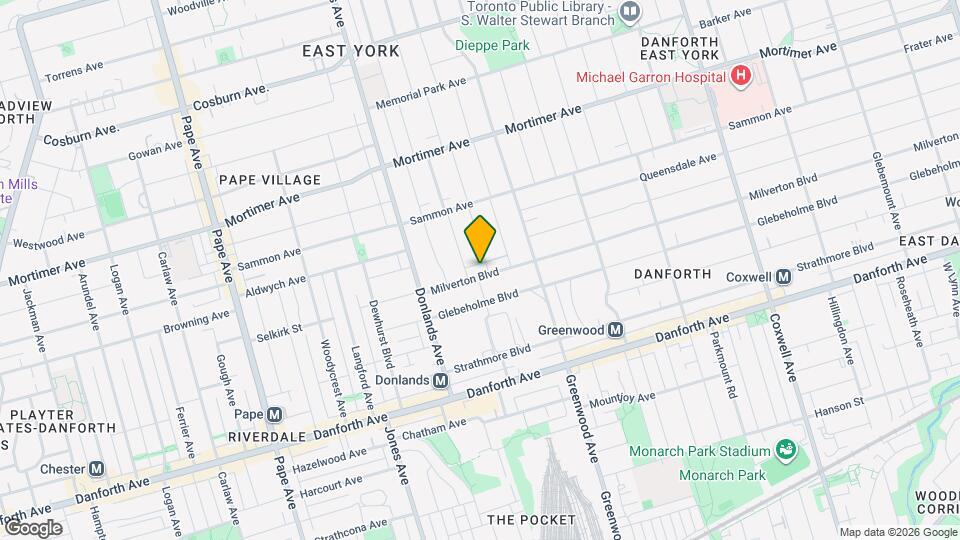 138 Milverton Blvd Map and Location Details