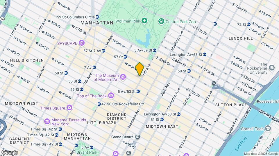 69 W 55th St Mapa y Detalles de la Ubicación
