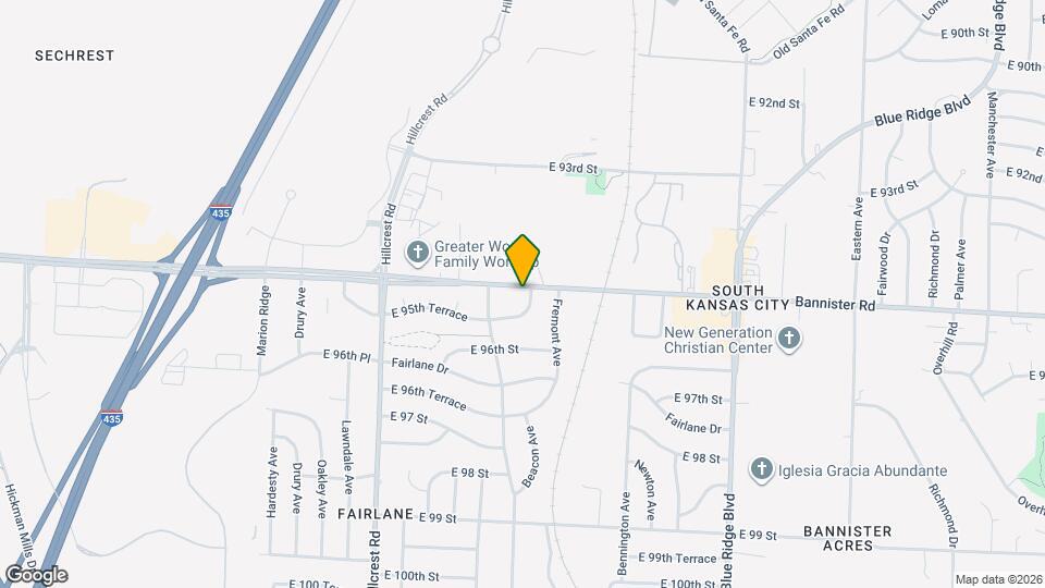 6212 E 95th Terrace Map and Location Details