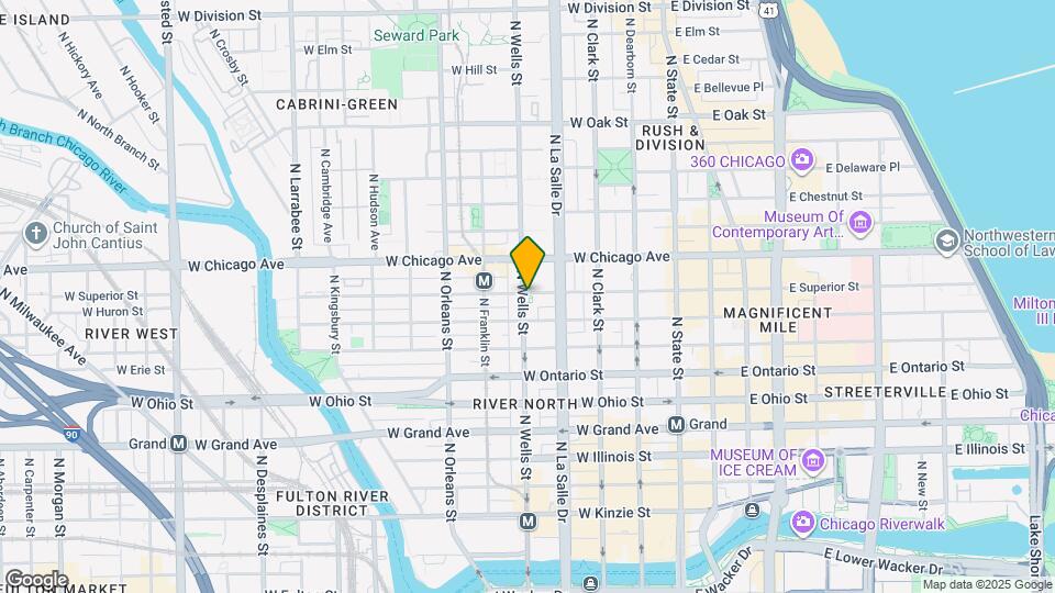 195 W Superior St Map and Location Details