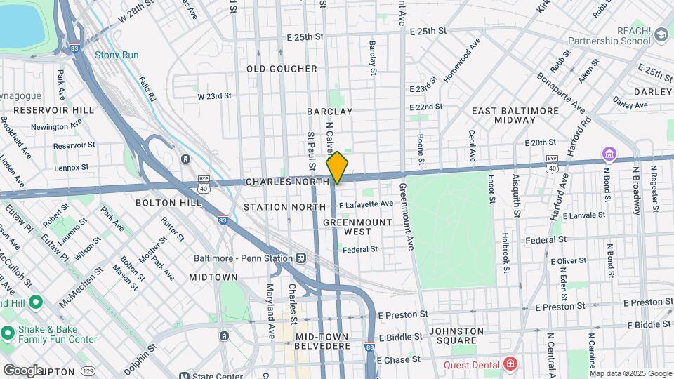 1829 N Calvert St Map and Location Details