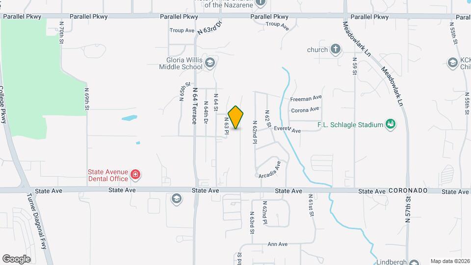 1410 N 63rd Terrace Map and Location Details