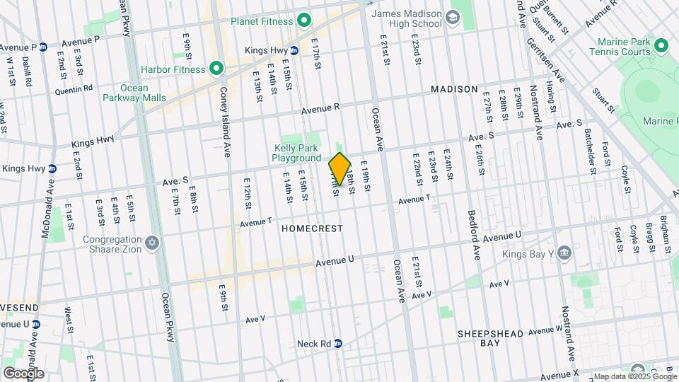 1961 East 17th Street, Brooklyn NY 11229 Map and Location Details