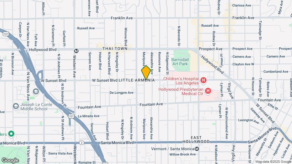 1442 N Mariposa Ave Map and Location Details