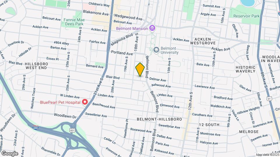 1706 Blair Blvd Map and Location Details