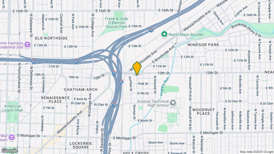 1125 E 10th St Map and Location Details