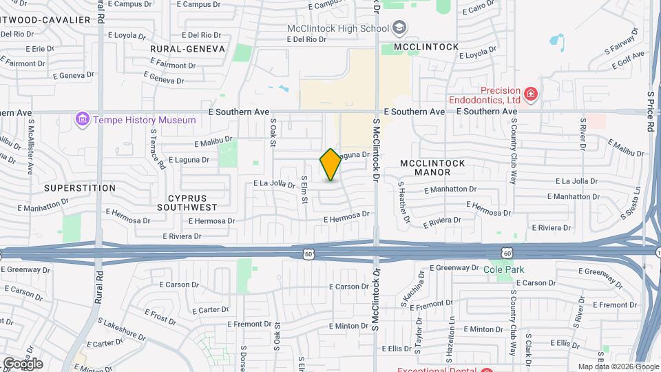 1640 E La Jolla Dr Map and Location Details