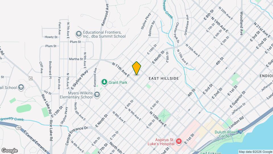 1111 East 9th Street, Unit 1111 E. 9th St. Map and Location Details