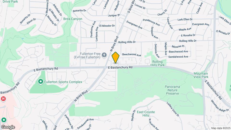 1249 E Bastanchury Rd, Unit A Map and Location Details