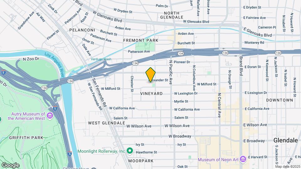 615-621 Milford St Mapa y Detalles de la Ubicación