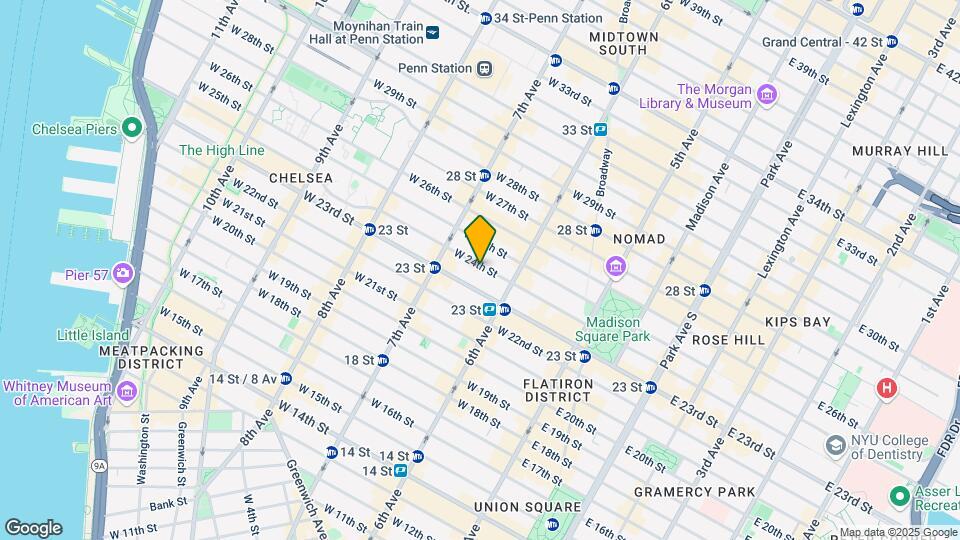 124 W 24th St Mapa y Detalles de la Ubicación
