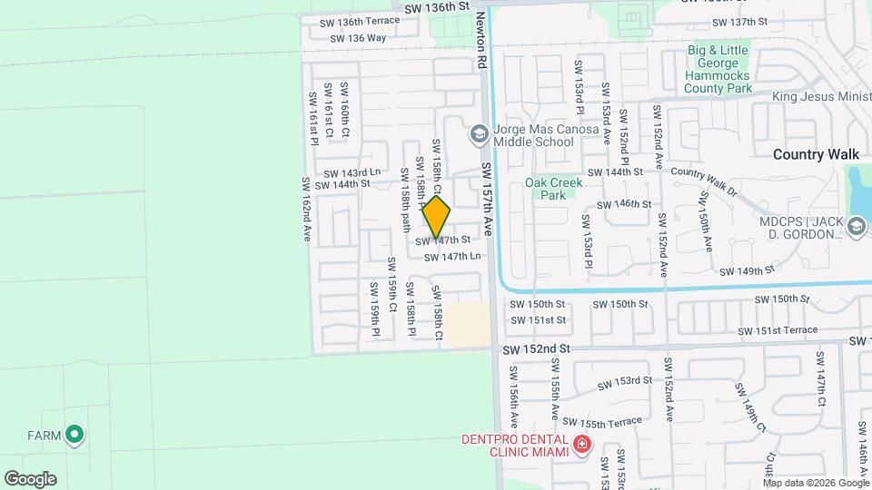 15834 SW 147th St Mapa y Detalles de la Ubicación