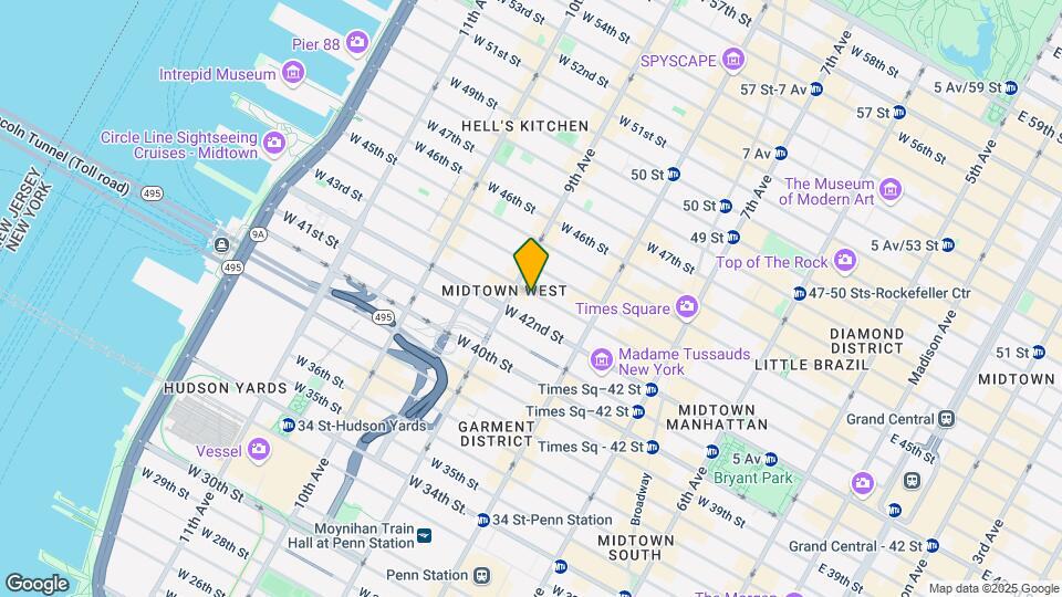 360 W 43rd St, Unit APT S2E Mapa y Detalles de la Ubicación