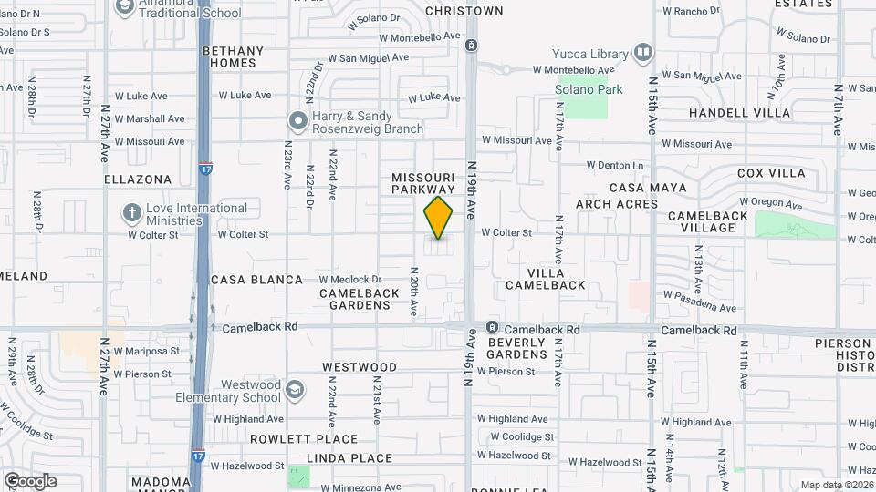 1919 W Colter St Map and Location Details