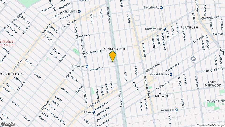 488 Ocean Pkwy-Unit -6C Map and Location Details