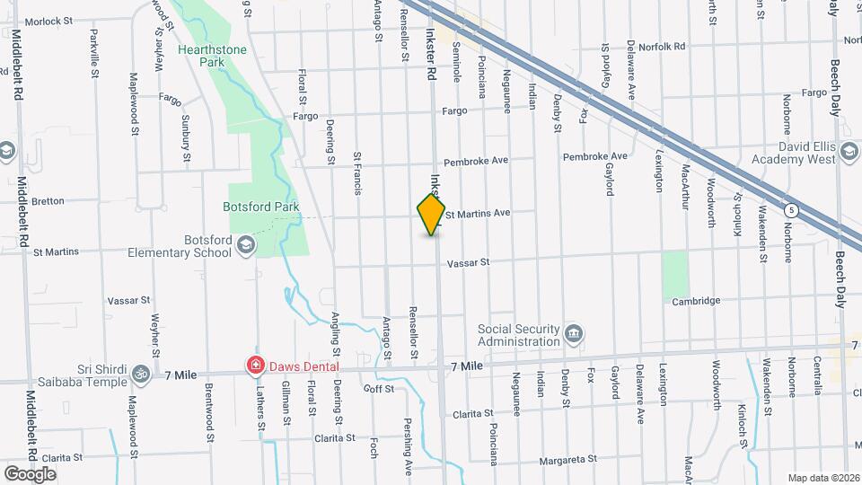 19445 Inkster Rd Map and Location Details