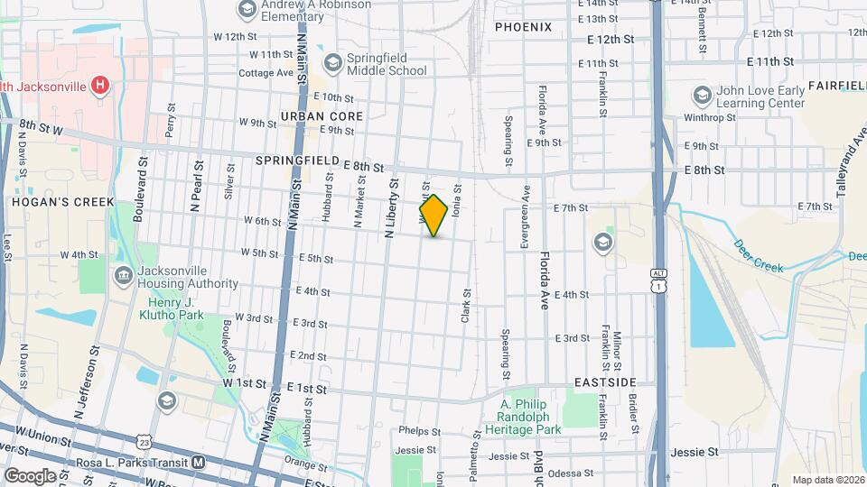 424 E 6th St Map and Location Details