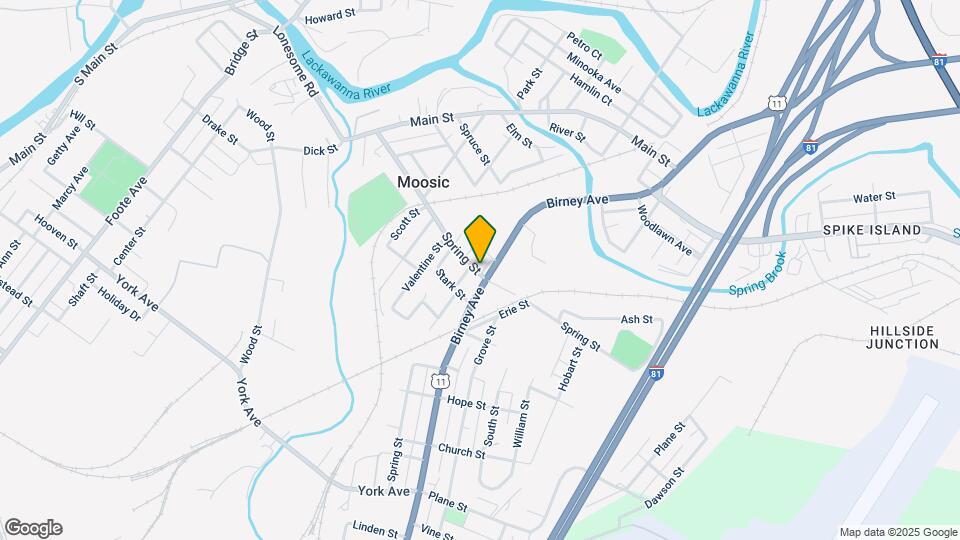 607 Spring St, Unit 2 Bed Moosic 2nd Floor Map and Location Details