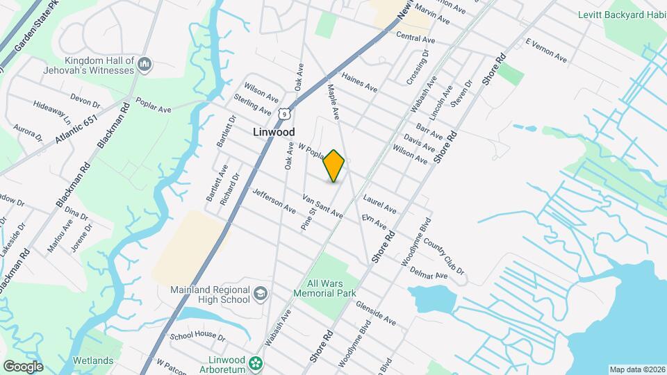 921 Oak Grove Ave Map and Location Details