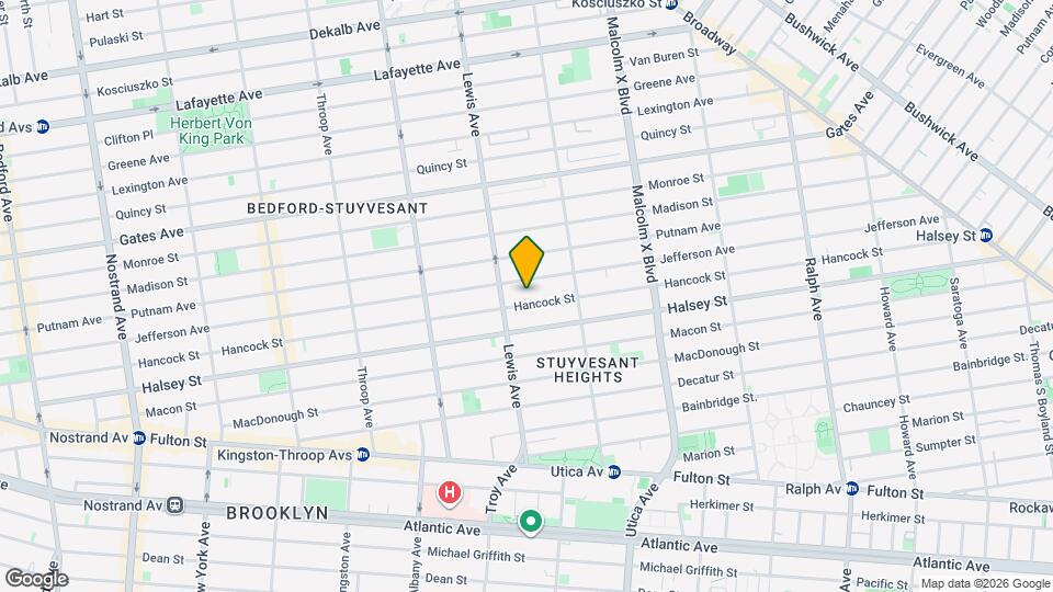 2BR 1BA Classic Details Top Floor Brownstone w/ New Modern Finish on Preserved Bedstuy Block, Unit 3 Map and Location Details