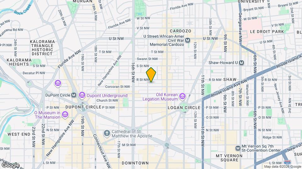 1453 Corcoran St NW, Unit English Basement Mapa y Detalles de la Ubicación