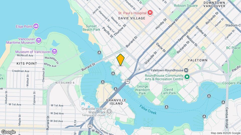 1600 Hornby St Map and Location Details