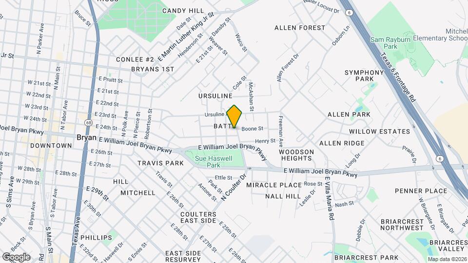 Available for May Move in!  Cute 2 bedroom 2 bathroom house near Downtown Bryan Map and Location Details