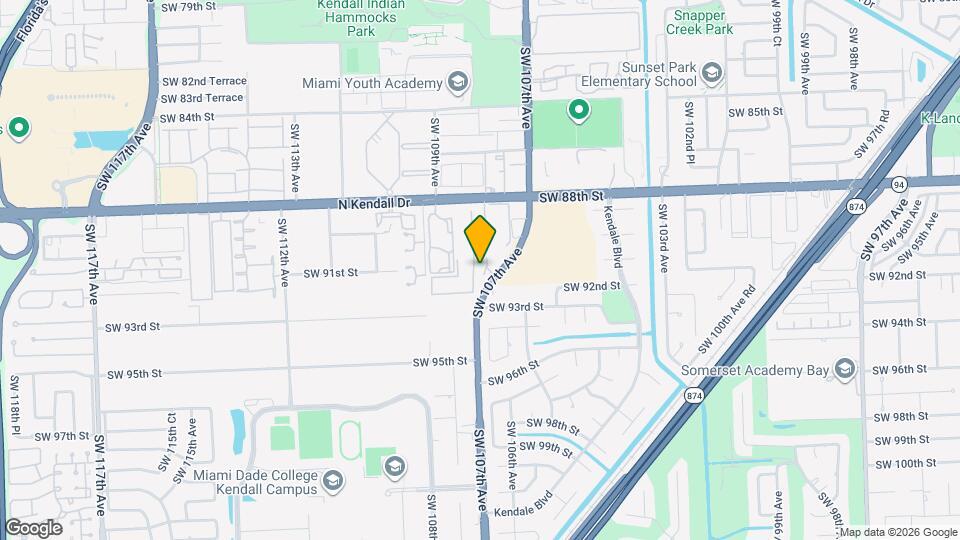 10834 N Kendall Dr Mapa y Detalles de la Ubicación