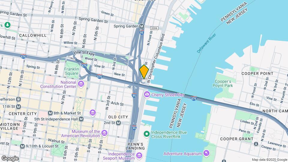 230-250 N Christopher Columbus Blvd Mapa y Detalles de la Ubicación