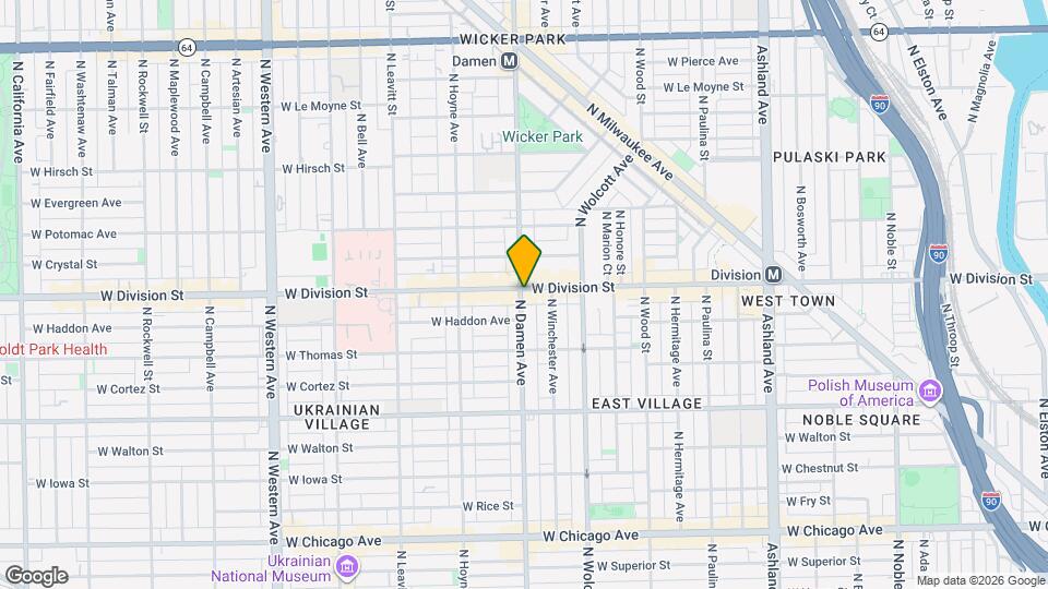 1151 N Damen Ave Map and Location Details
