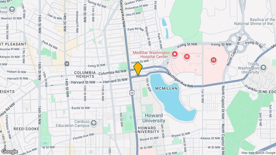 600 Harvard St NW Map and Location Details