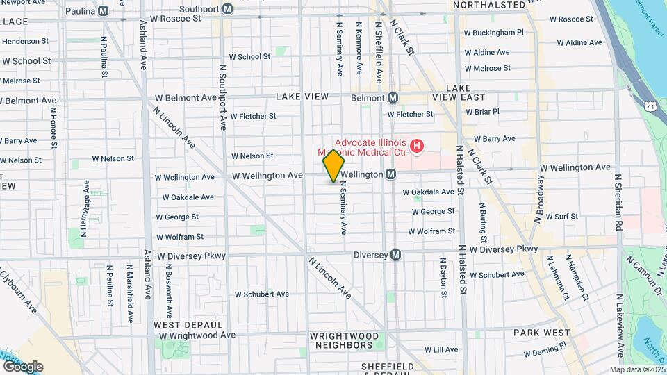 1110 W Oakdale Ave, Unit #GDN Map and Location Details