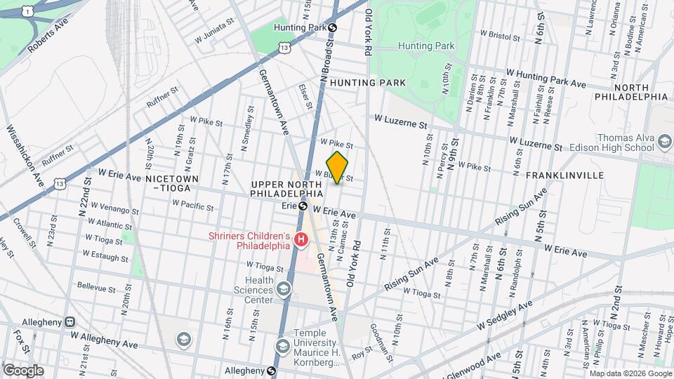 3740 N 13th St Map and Location Details