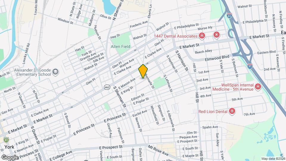 965 E King St Map and Location Details