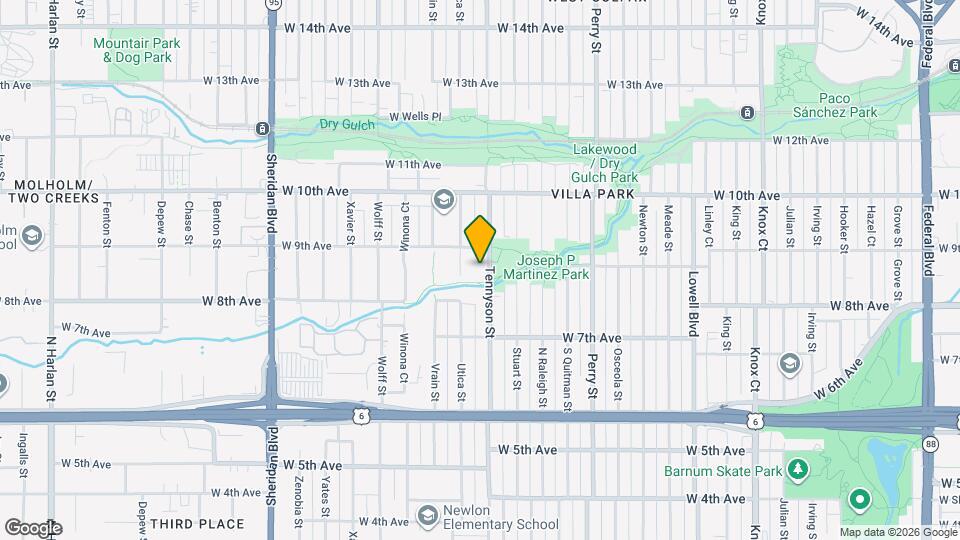 847 Tennyson St Map and Location Details