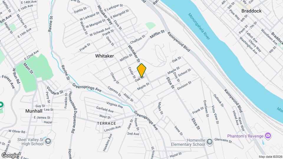 416 Oak St Mapa y Detalles de la Ubicación