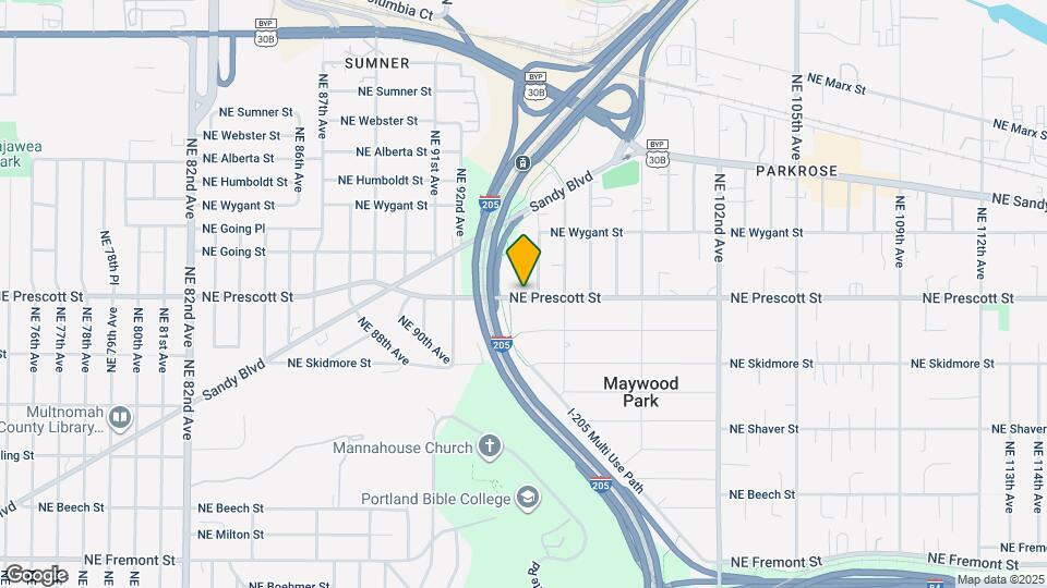 9407 NE Prescott St Map and Location Details
