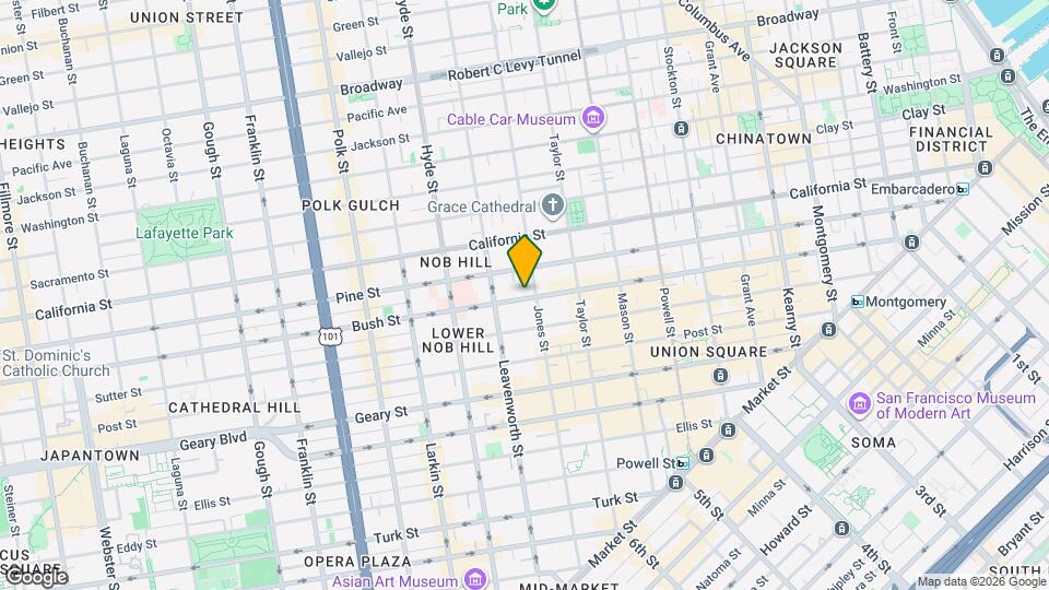 1024 Bush St Map and Location Details