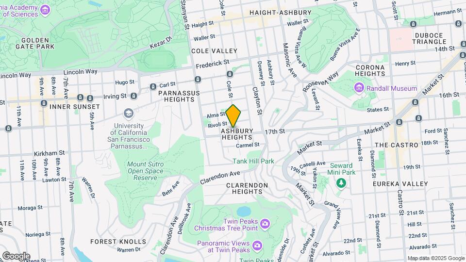 1345 Cole St Mapa y Detalles de la Ubicación