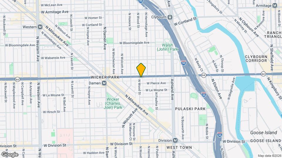 1555 N Wood St Map and Location Details