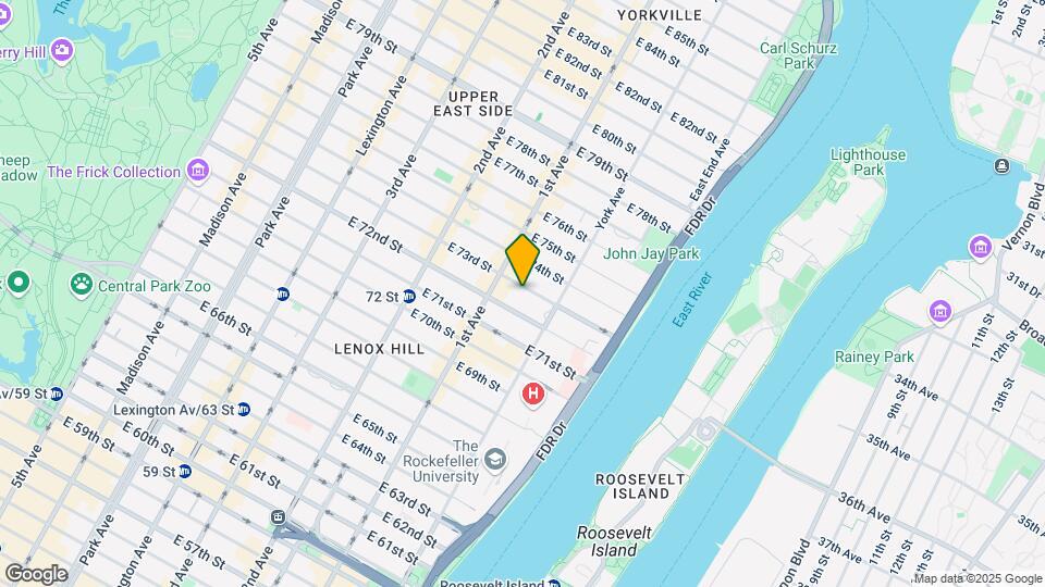 416 East 73rd Mapa y Detalles de la Ubicación