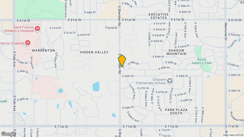 6524 S 66th E Ave Map and Location Details