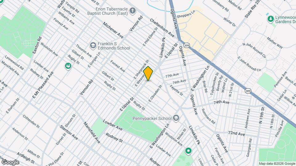 1336 E Upsal St Map and Location Details