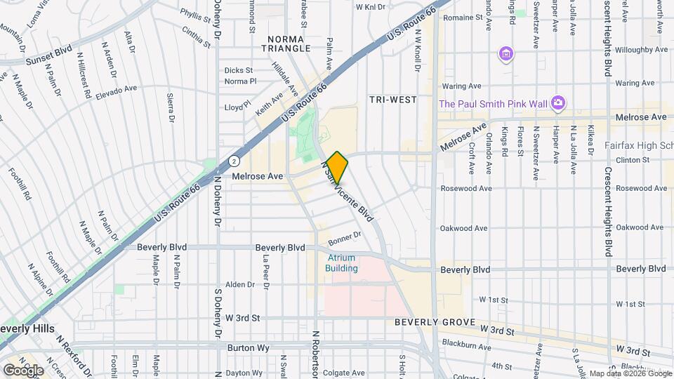 505 N San Vicente Blvd Map and Location Details