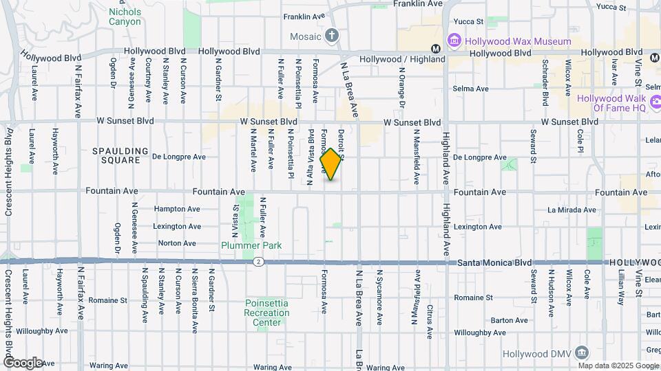 1306 N Formosa Ave Mapa y Detalles de la Ubicación