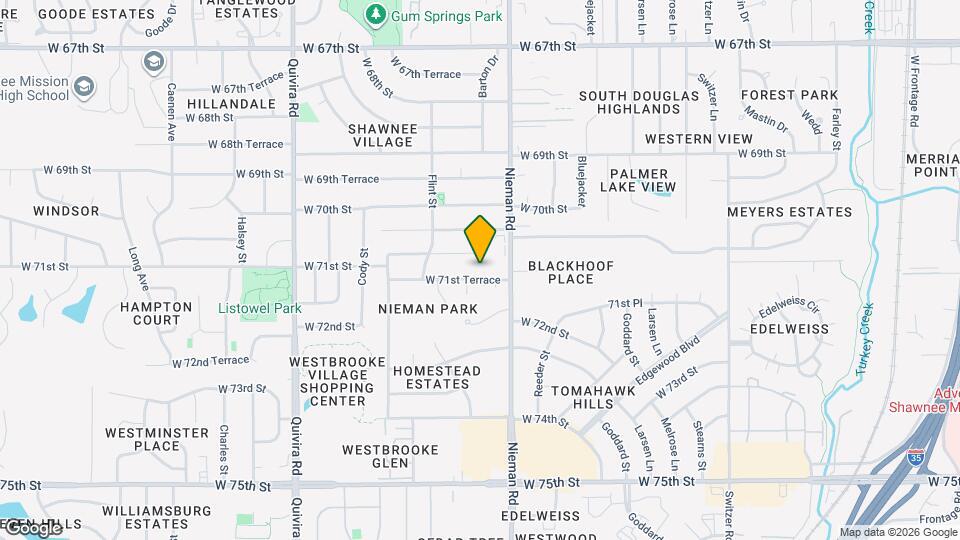 11116 W 71st Terrace Map and Location Details