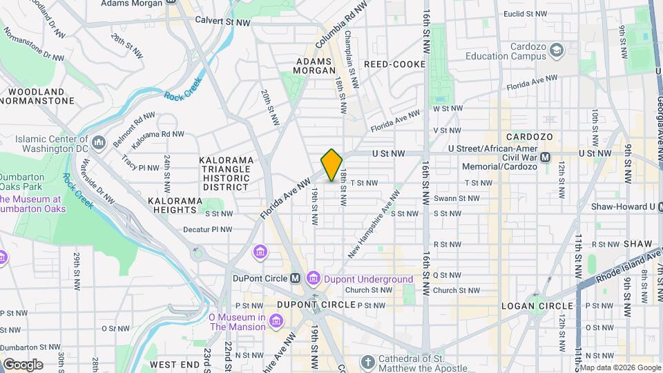 1816 T St NW Mapa y Detalles de la Ubicación