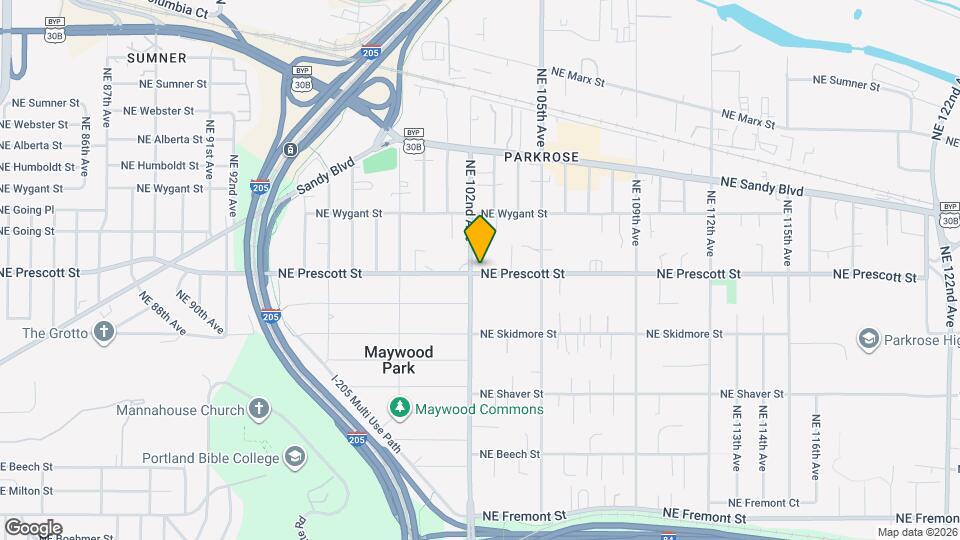 10227 NE Prescott St Map and Location Details