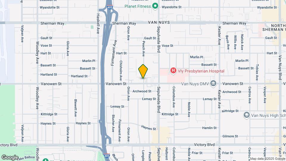 15405 Vanowen St Mapa y Detalles de la Ubicación