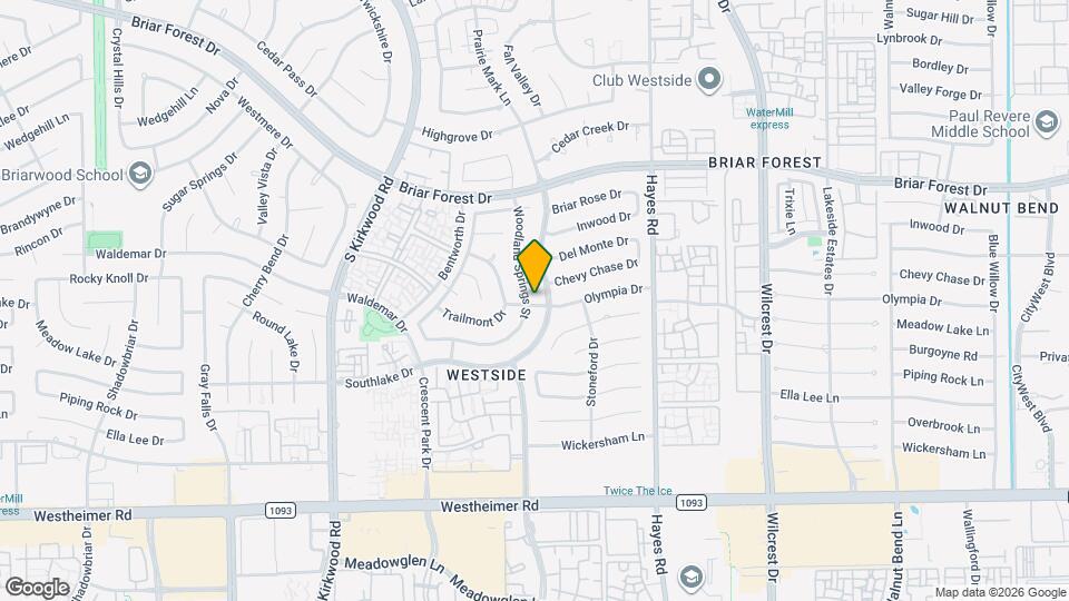 2127 Woodland Springs St Map and Location Details